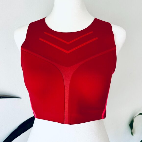 Brooks Dare High Neck Run Sports Bra (check measurements) Medium dark red - Picture 2 of 9